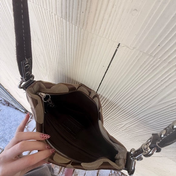 Coach Signature F19220 Crossbody Shoulder Handbag Purse Brown - Picture 6 of 6